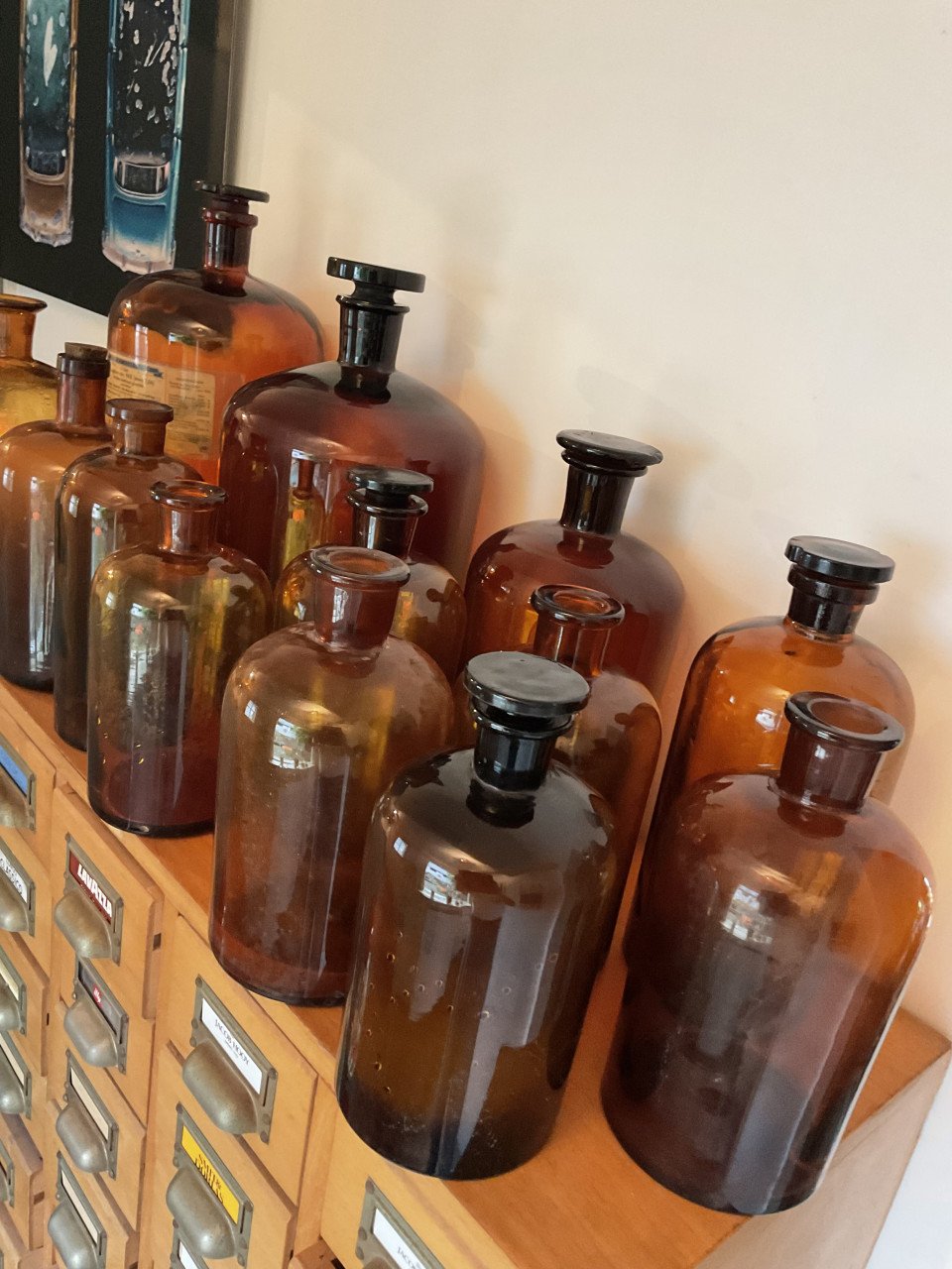 Partij apothekersflessen