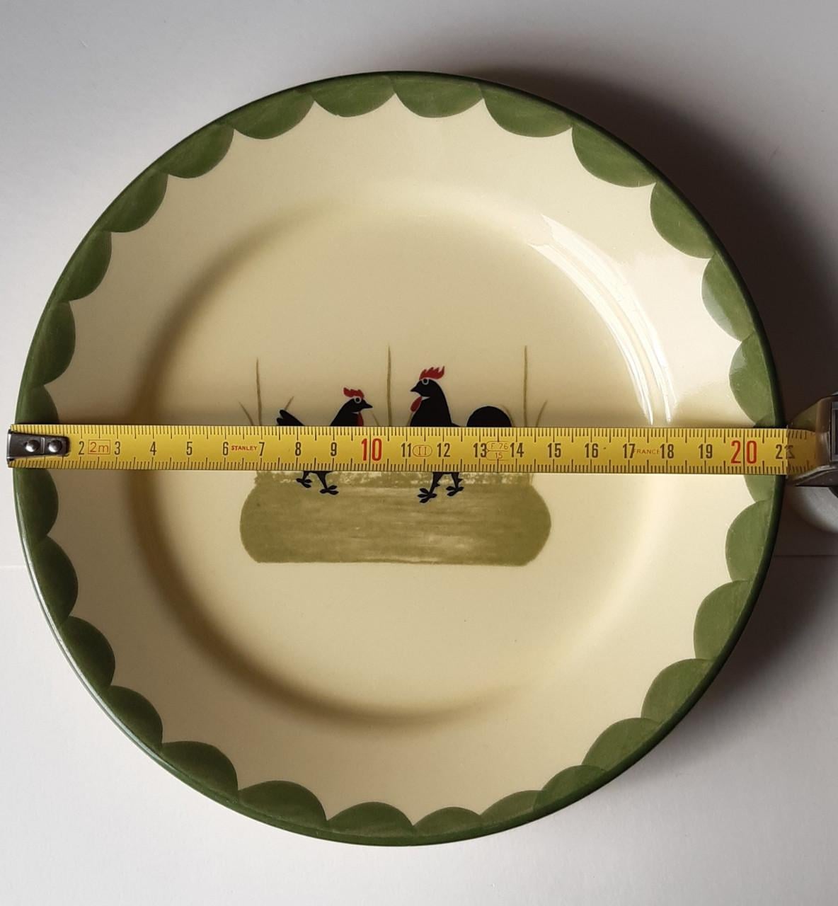 Zeller keramiek: Kip & haan servies:  1 ontbijtbord   Ø 21 cm.