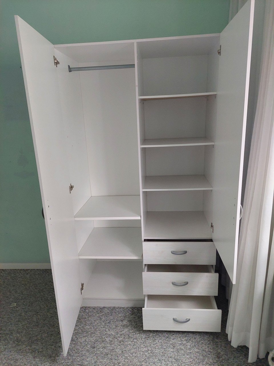 Kledingkast 2-deurs wit 175x97