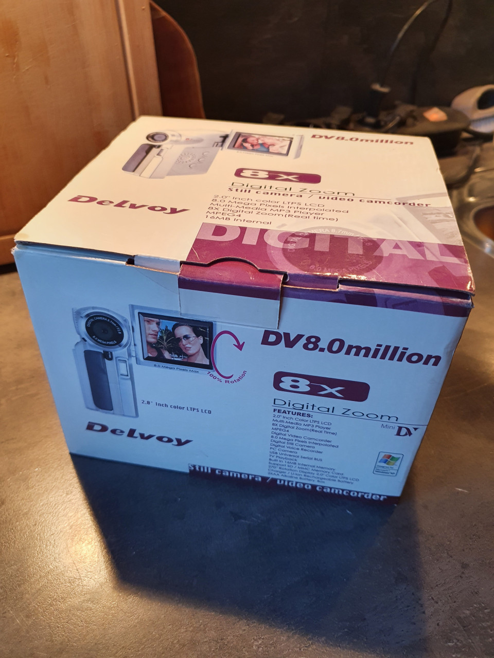 Zgan kleine digitale complete video/ camcorder delvoy dv 8.0 million....