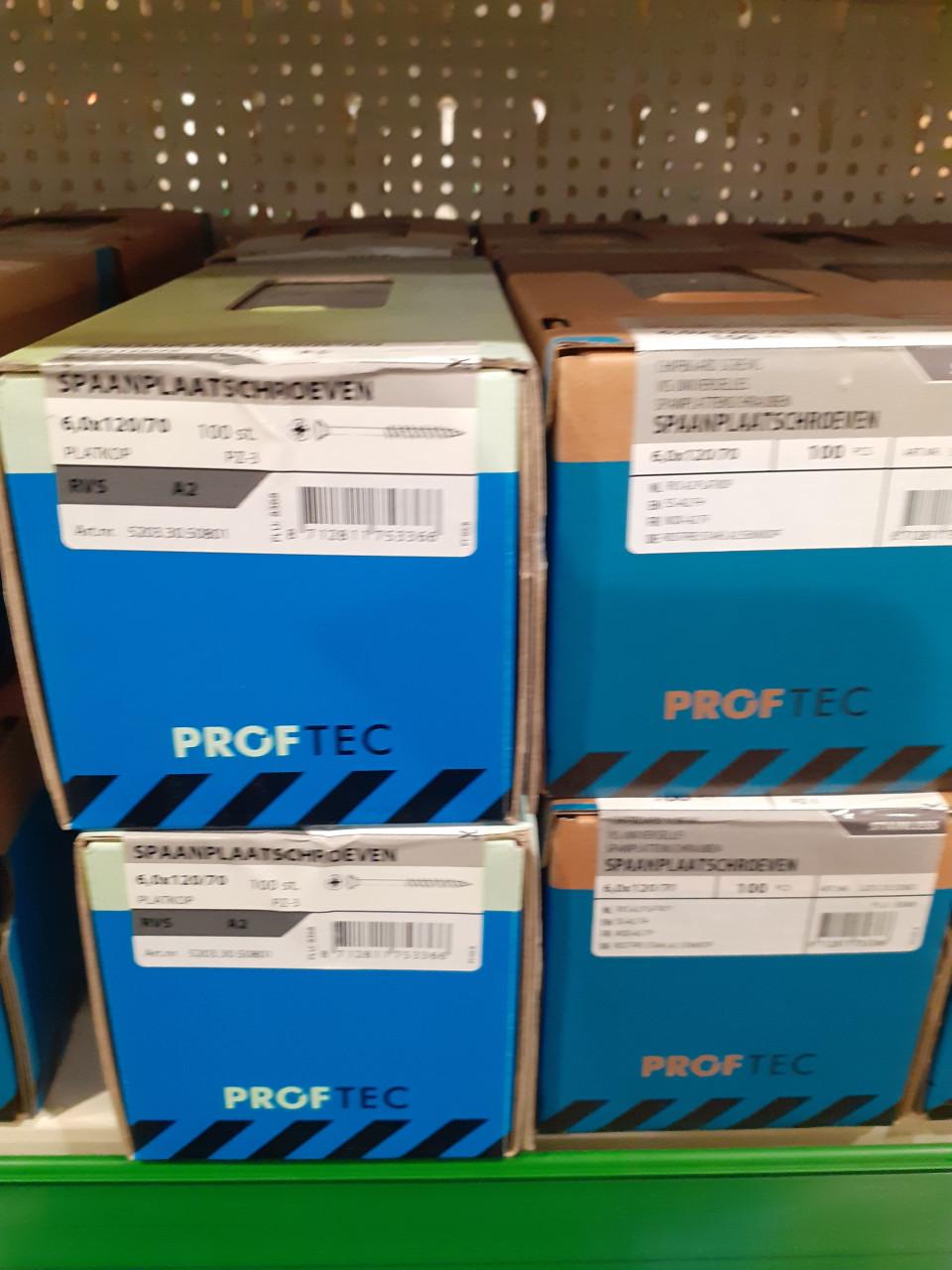 RVS proftec spaanplaatschroeven 70 % korting bij HHZB