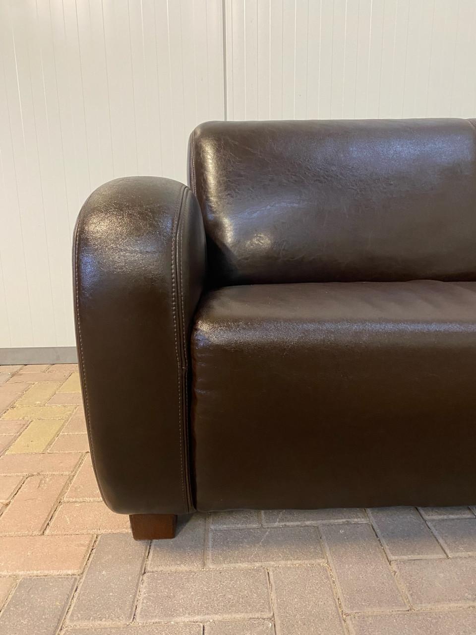 GRATIS LEVERING HEEL NL Bruin Echt Leer Bankstel 3+2,5 Zits