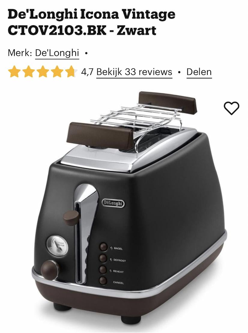 De'Longhi Icona Vintage Broodrooster