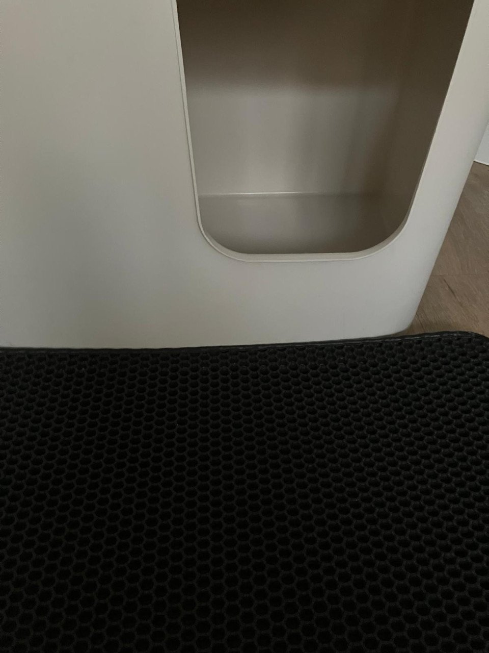 Kattenbak + uitloopmat-kattentoilet-kattenhuis-grijs wit-45x45x76