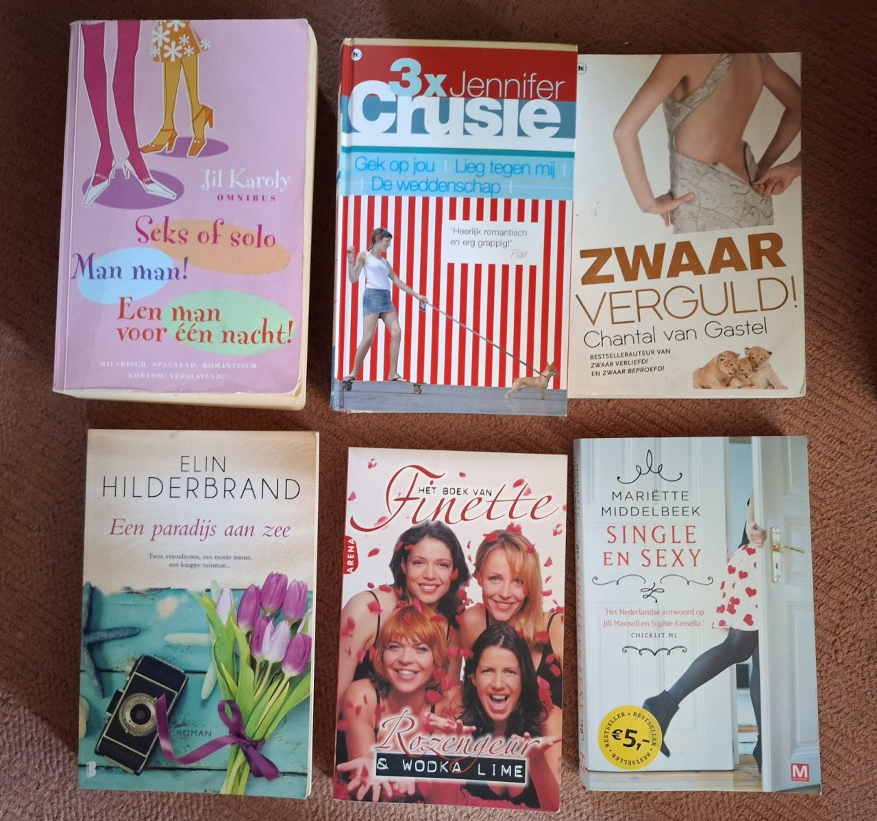 Diverse chicklits, lekker-lui-lezen-romans vol humor en romantiek