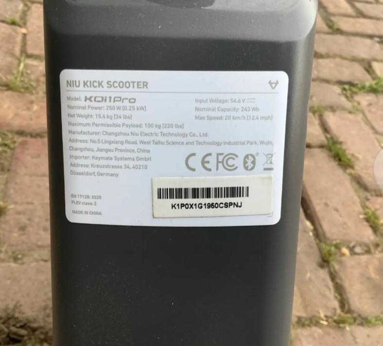 NIU KQi1 Pro Elektrische Step/E-scooter - Nieuw!