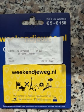 Cadeaubon weekendjeweg.nl