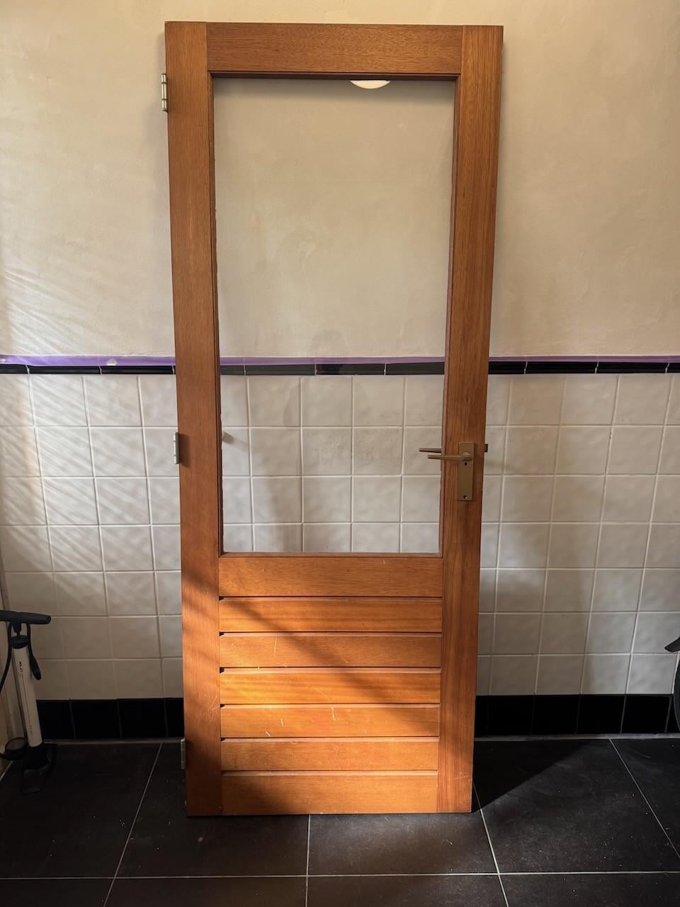 Houten binnendeur enkelglas 82,5 x 211,5