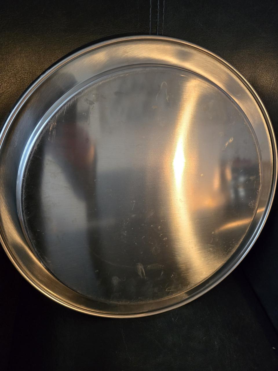 RVS dienblad/serveerschaal 38cm D1.5 cm