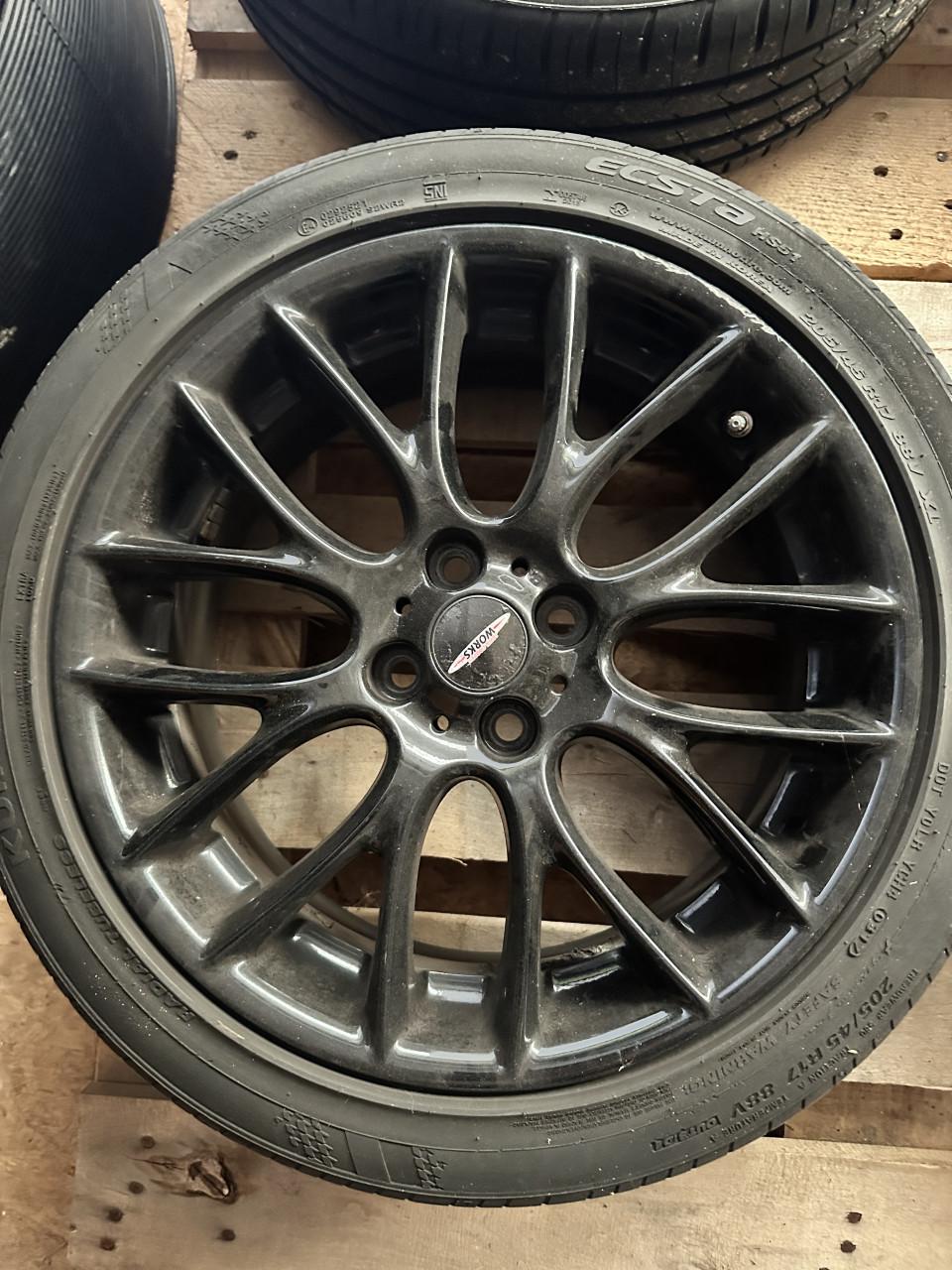 Zwarte velgen + band mini cooper