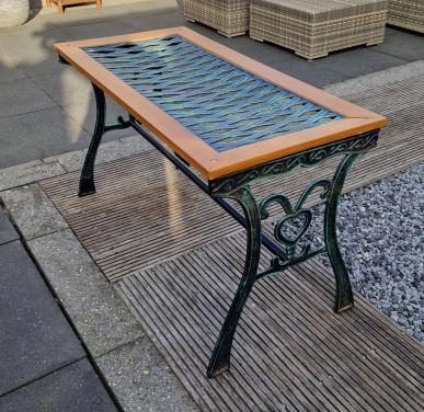 Tuintafeltje hout/ gietijzer
