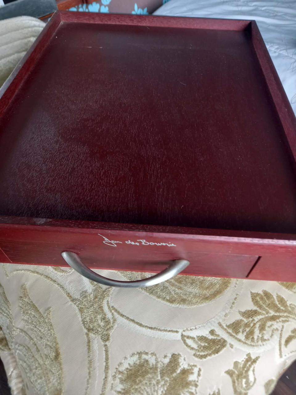 Houten dienblad met lade Jan de Bouvrie