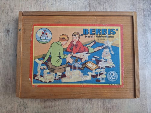 Vintage houten speelgoed blokjes