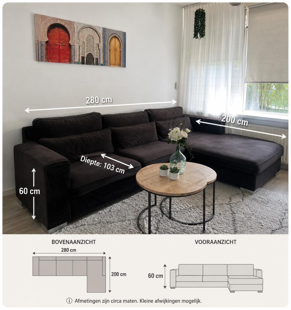 Comfortabele hoekbank in nette staat