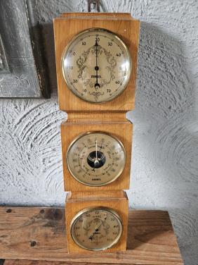 Vintage Zurel Weerstation: Baro, Thermometer, Hygrometer
