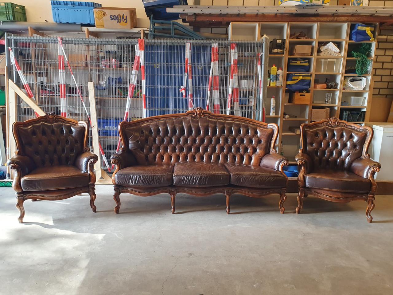 Chesterfield / vintage / Rococo stijl 3-1-1