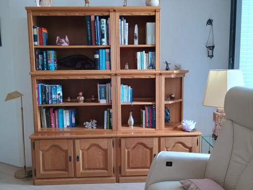 Te koop: licht eiken boeken- / wandkast
