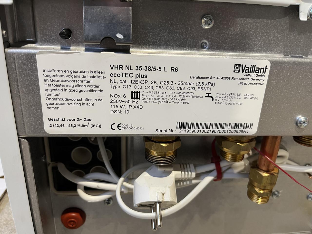Vaillant ecoTEC plus HR-combi ketel (2019)
