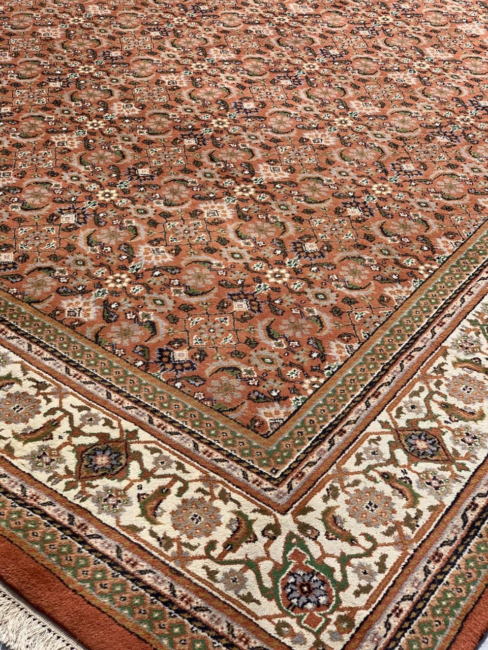 🧡✨Waanzinnig Mooi Handgeknoopt Oranje/Groen Vintage Vloerkleed🧡✨