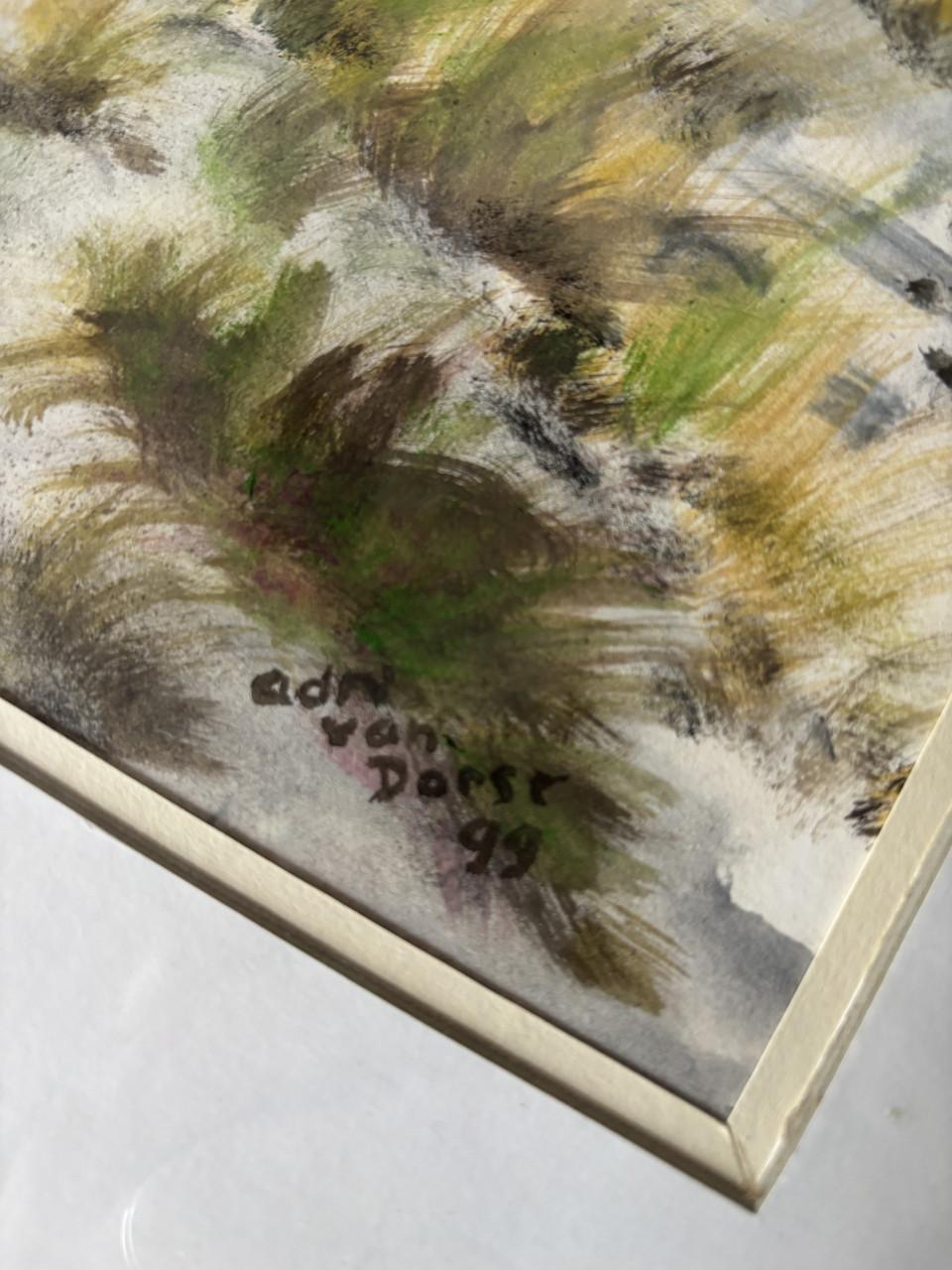 Aquarel Vuurtoren van Haamstede Zeeland door Adri van Dorst