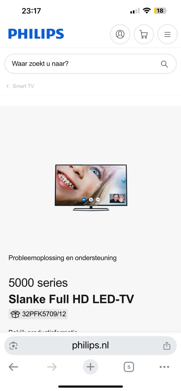 Philips 5000 series Slanke Full HD LED Smart TV nieuwprijs €459