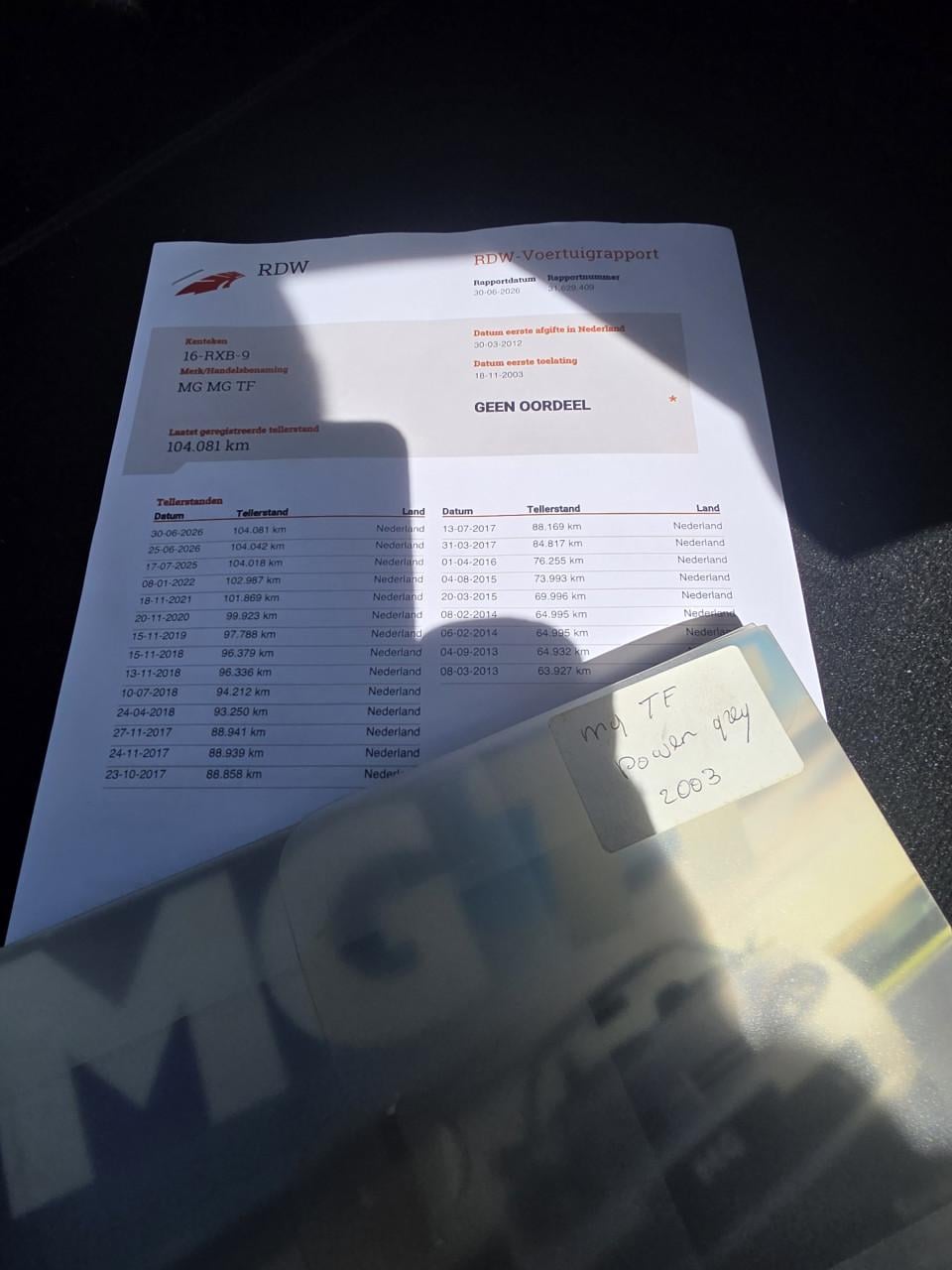 Tekoop zeer mooie Mg 1.6 I TF Cabriolet