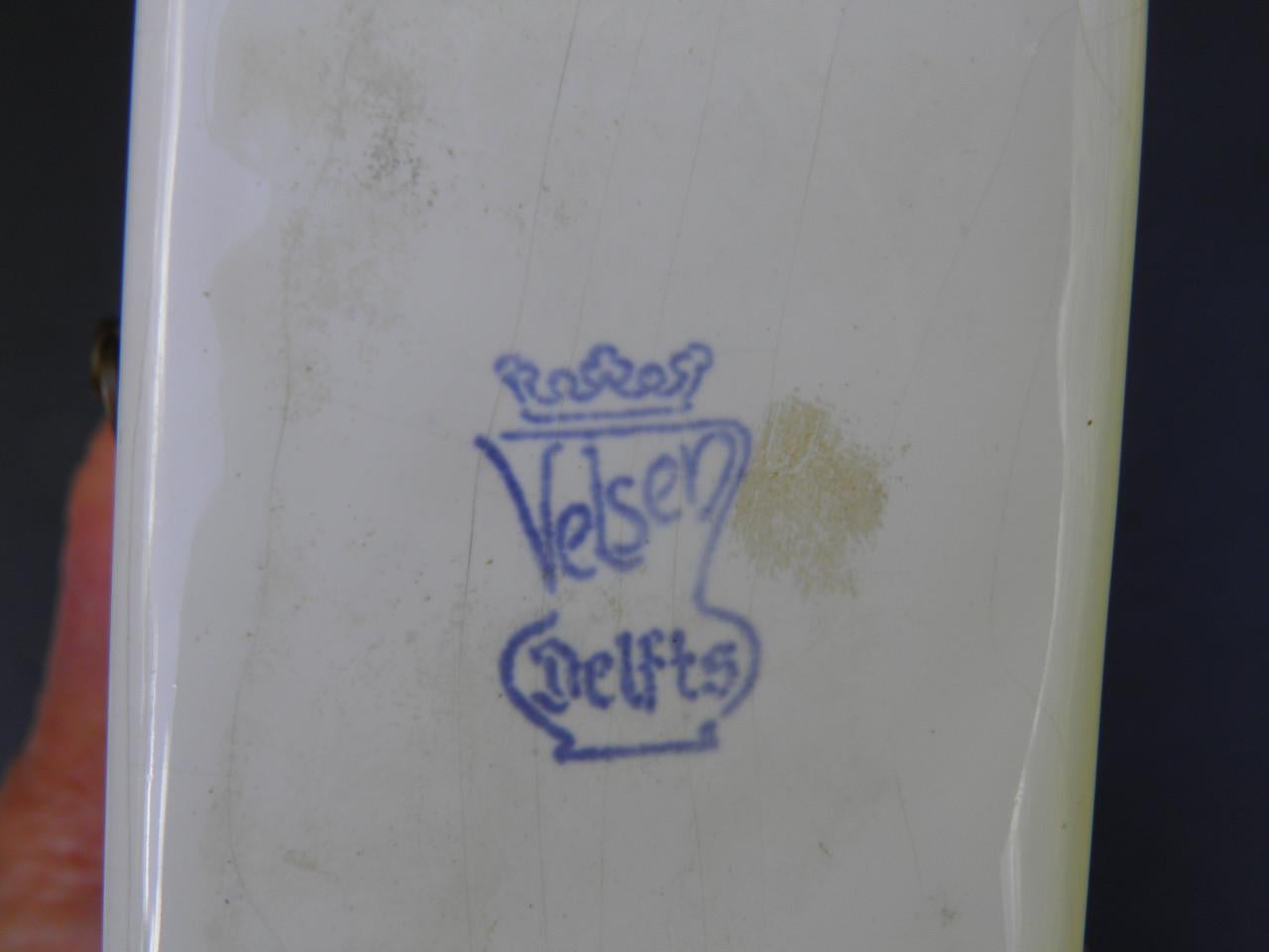 Vintage keramisch klokje, opwindbaar delft