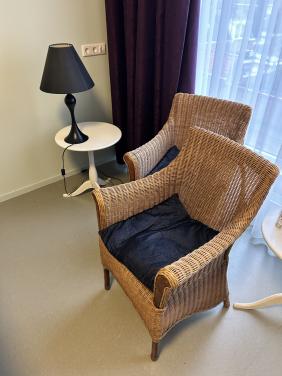 Rieten fauteuils. 2 stuks.