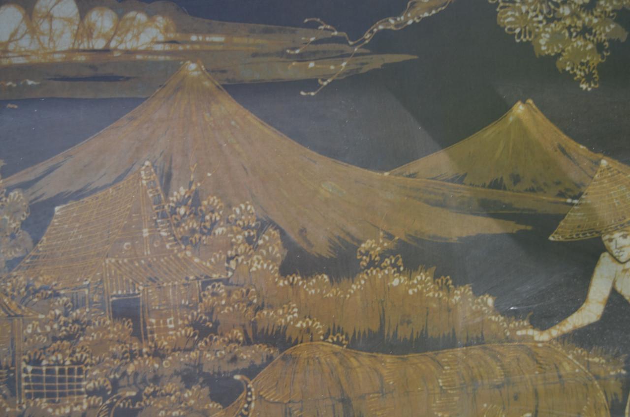 Grote Indonesische batik 'Boer met Buffel'