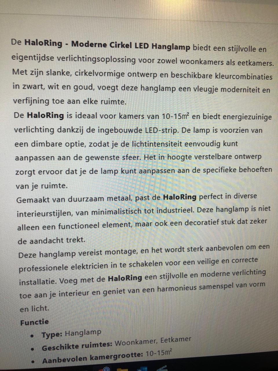 Moderne cirkel LED hanglamp Zwart