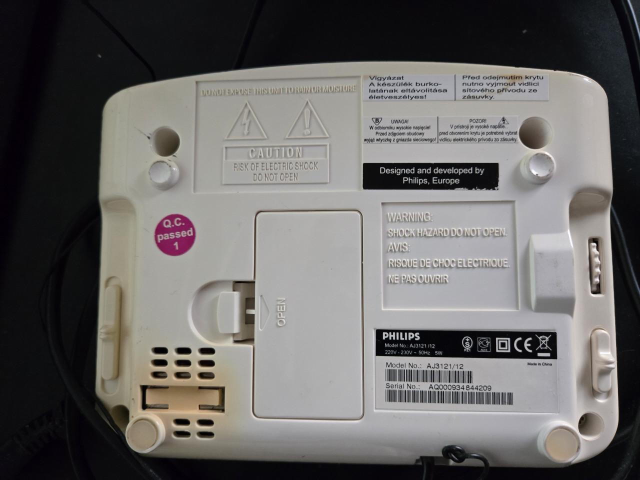 Philips Vintage AJ-3121 Wekkerradio Zwart/wit