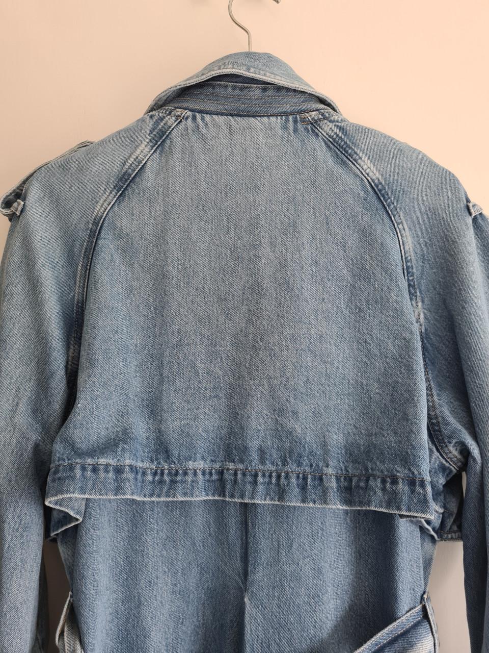 Prachtige Zara Maxi Trenchcoat van Dikke Soepele Spijkerstof L-XL