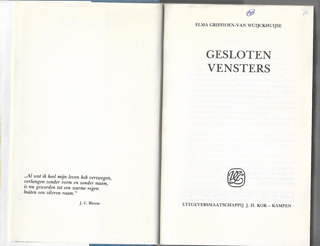 Boeken  B 58  Gesloten vensters    216 bladzijden
