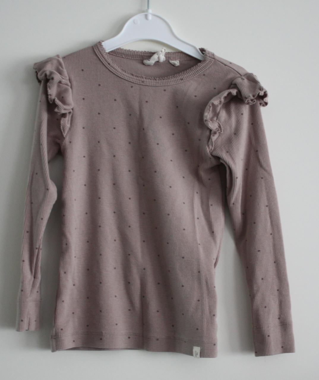 Grijs toupe shirt met stippenmaat 104