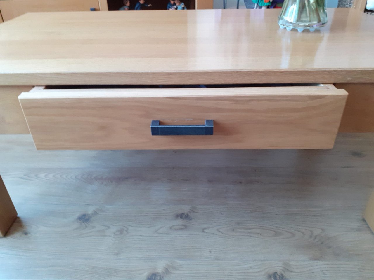 Als NIEUW: salontafel KELSEY massief EIKEN hout met lade