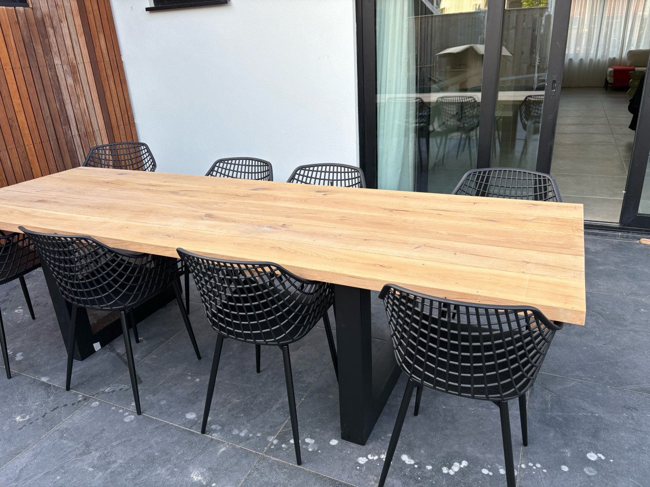 Nieuwe eikenhouten tuintafel 300x94