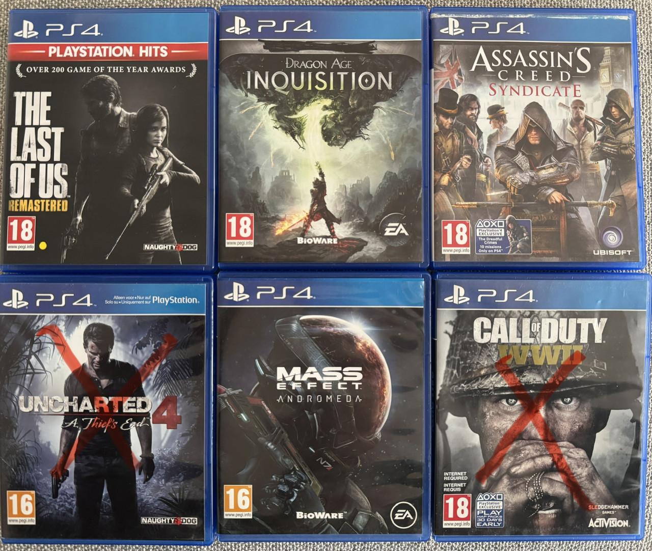 5 Games PS4 | €10 per stuk of €35 voor alles