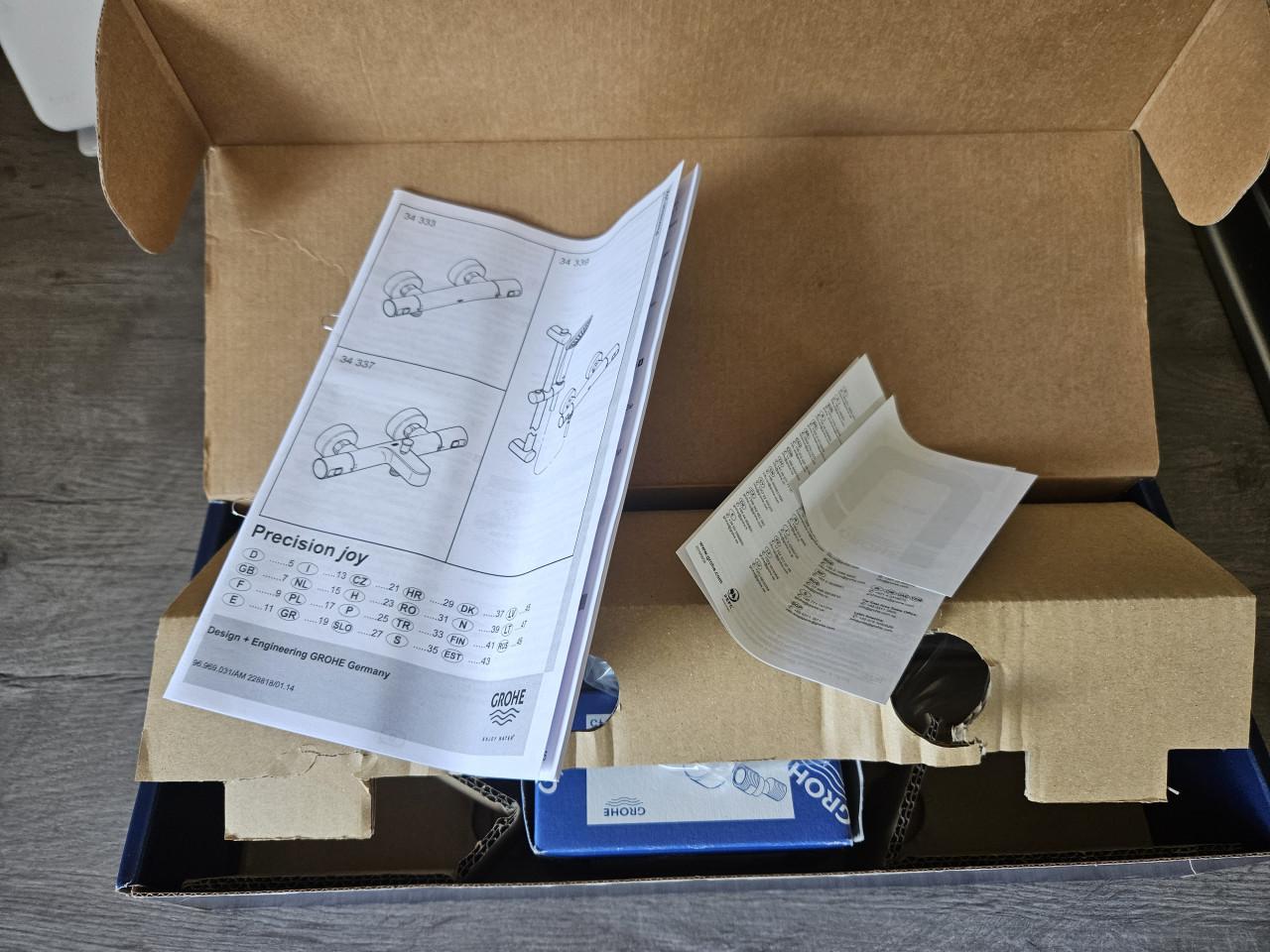 Douchekraan, thermostaat, Grohe, chroom nieuw in de verpakking