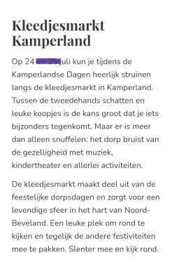 Kleedjesmarkt op de Kamperlandse dagen