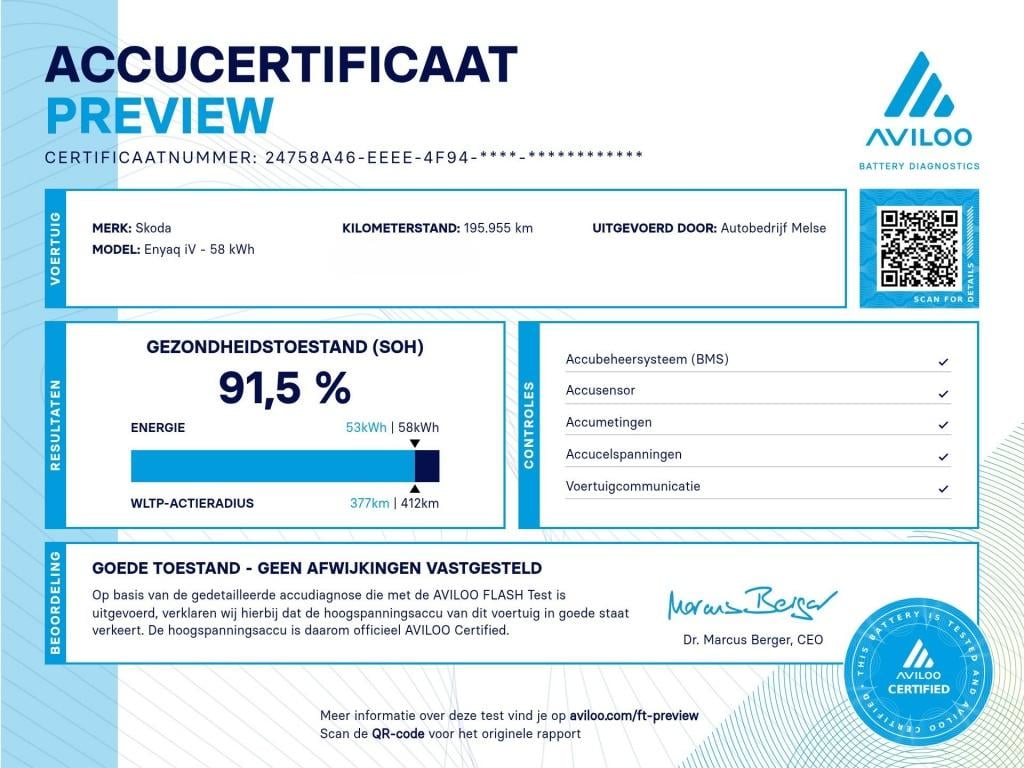 Skoda Enyaq Iv 60 elektromotor 180pk sportline soh 91%