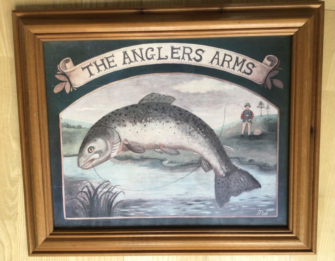 Vintage Decoratieve pubafbeelding The Anglers Arms
