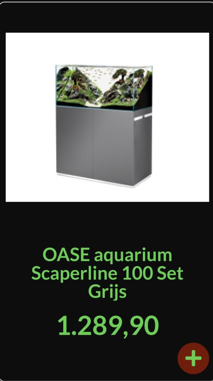 Aquarium 100 x 50 x 131 cm.