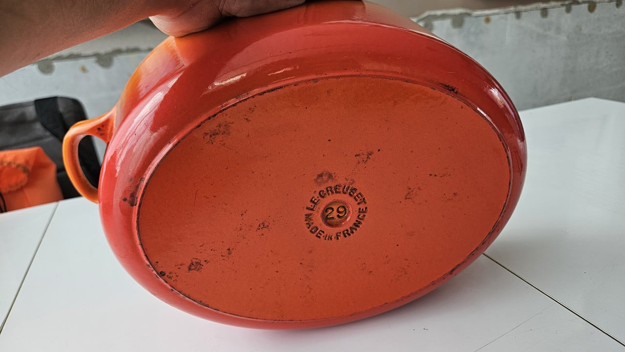 Le creuset braadpan ovaal 29 cm oranje gietijzer