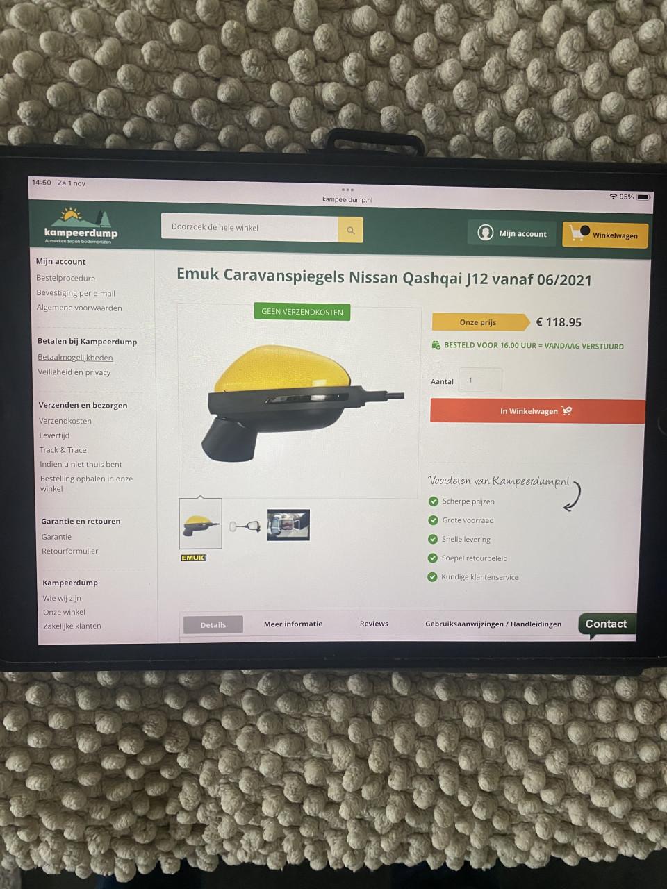 Emuk caravanspiegels Nissan Qashqai j12 vanaf 06/2021.