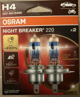 Osram H4 Night Breaker 220 autolampen.