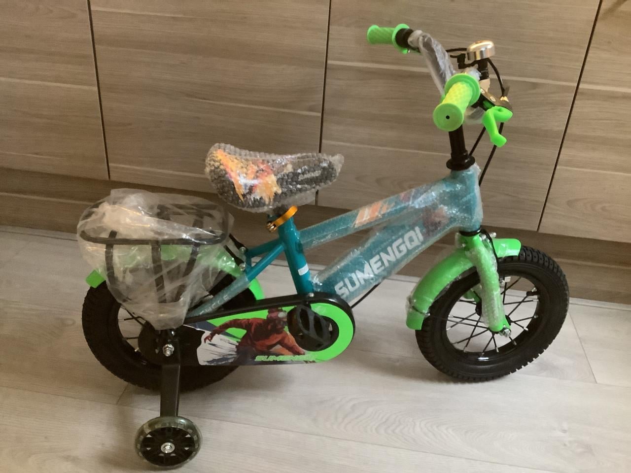 NIEUW ...12 inch kinderfiets :Sumengqi met handrem en zijwieltjes