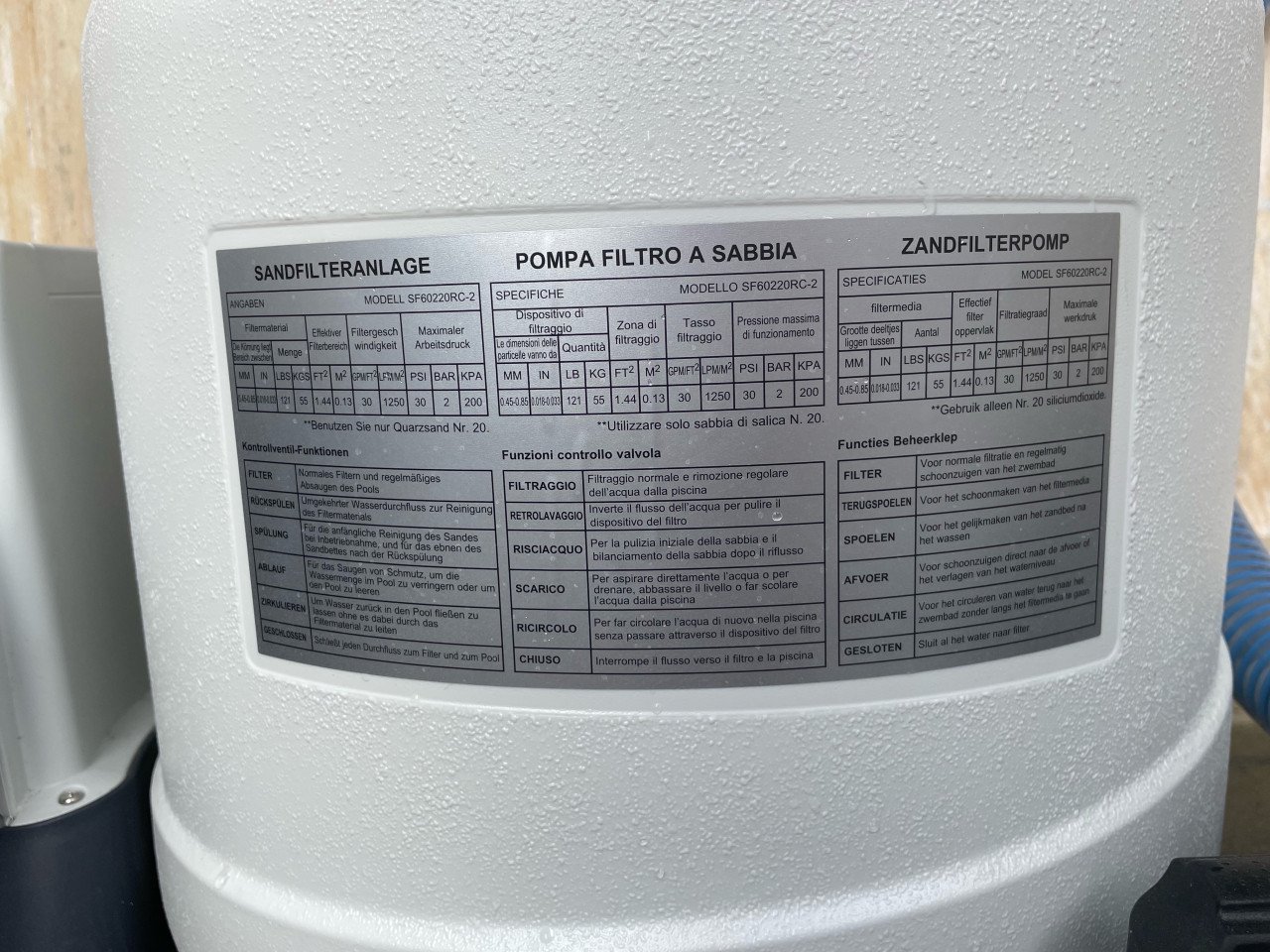Zandfilterpomp 10.000 liter per uur