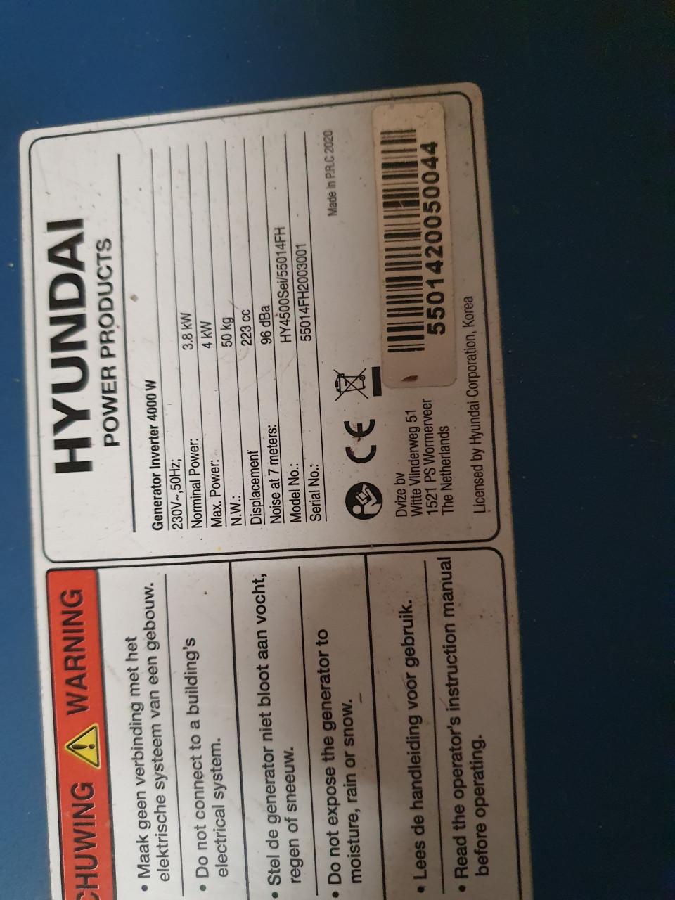 Hyundai aggregaat gebruikt