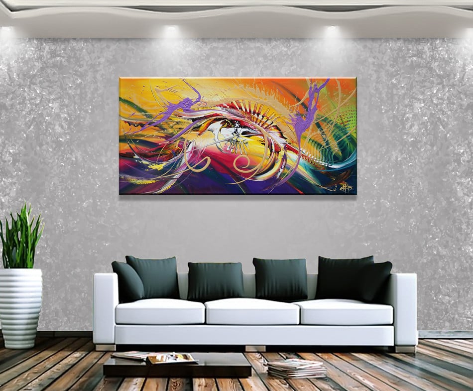 " Magix "  prachtig Acrylschilderij van Gia Hung, afmeting 120 cm x 60 cm
