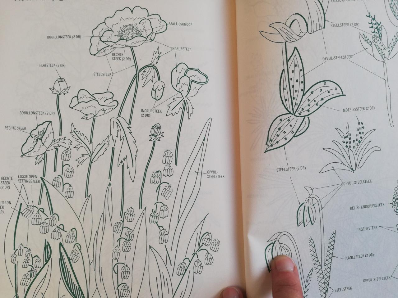 Bloemen borduren borduurboek maandblad handwerken